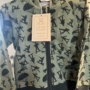 Little Snuggles Green Hoodie with green Parachute Print